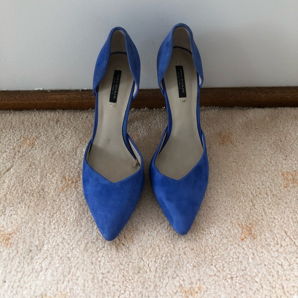 Zara cobalt blue suede pumps, size 38 - Picture 2 of 4